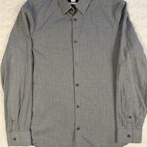 Calvin Klein Men's Gray Casual Button Down Shirt